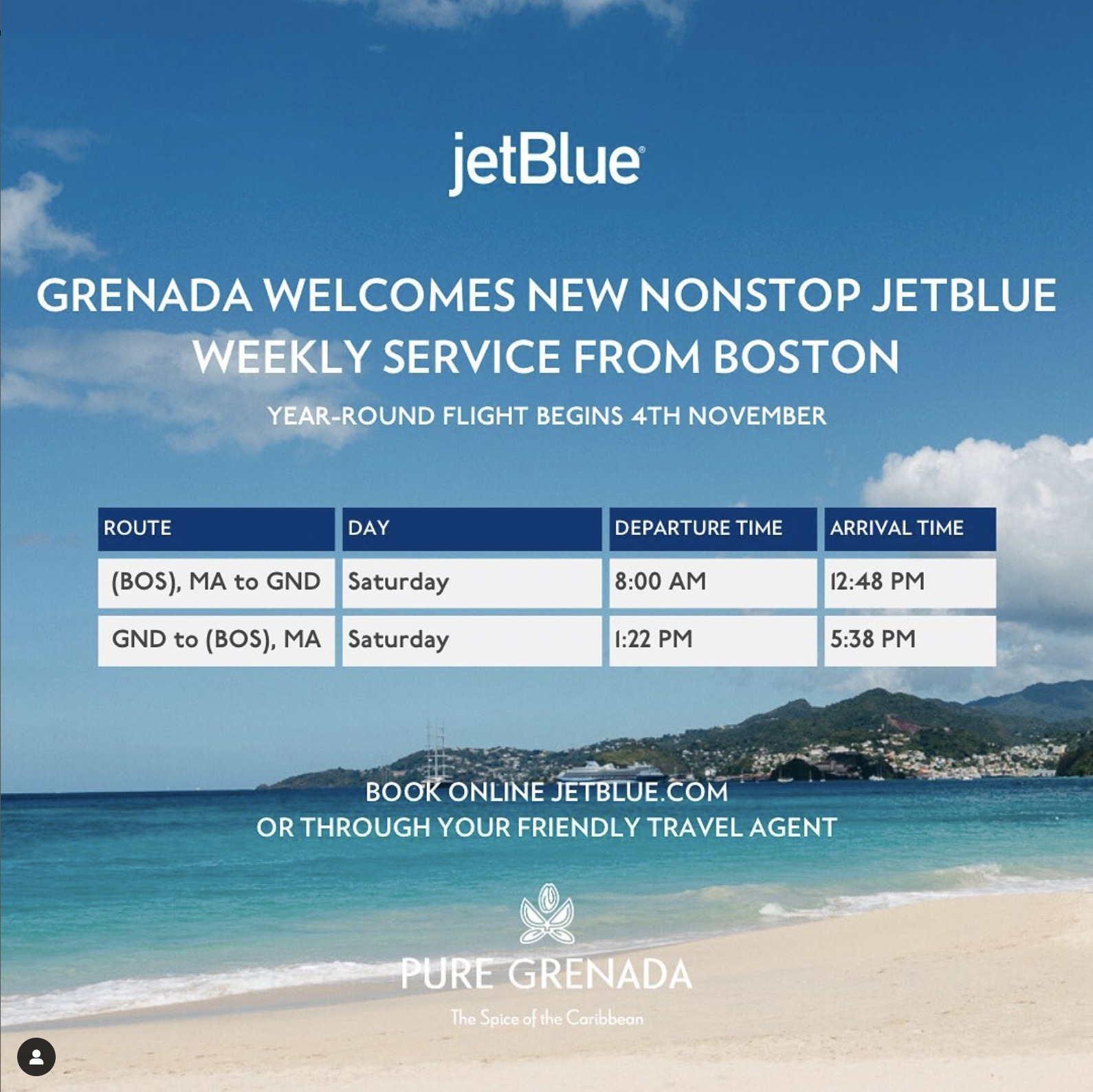 Flight Schedule to Grenada Grenada Tourism Authority